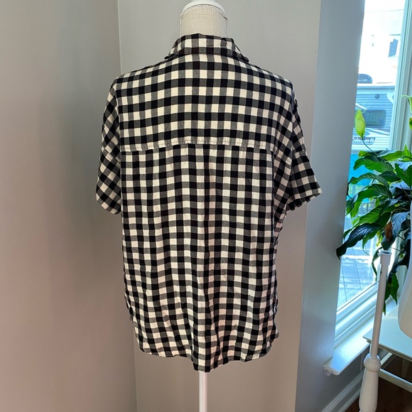 Madewell S/S Black Gingham Button Down Shirt - Picture 5 of 6